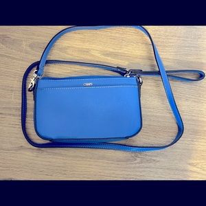 Chaps bright blue crossbody wristlet purse